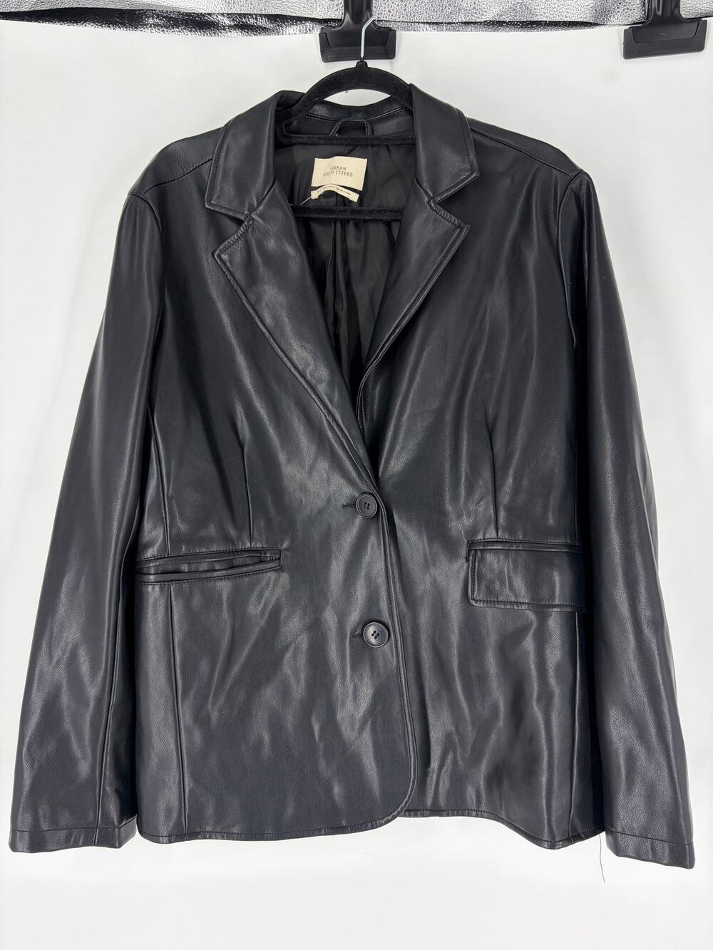Black Urban Outfitters Faux Leather Blazer, S